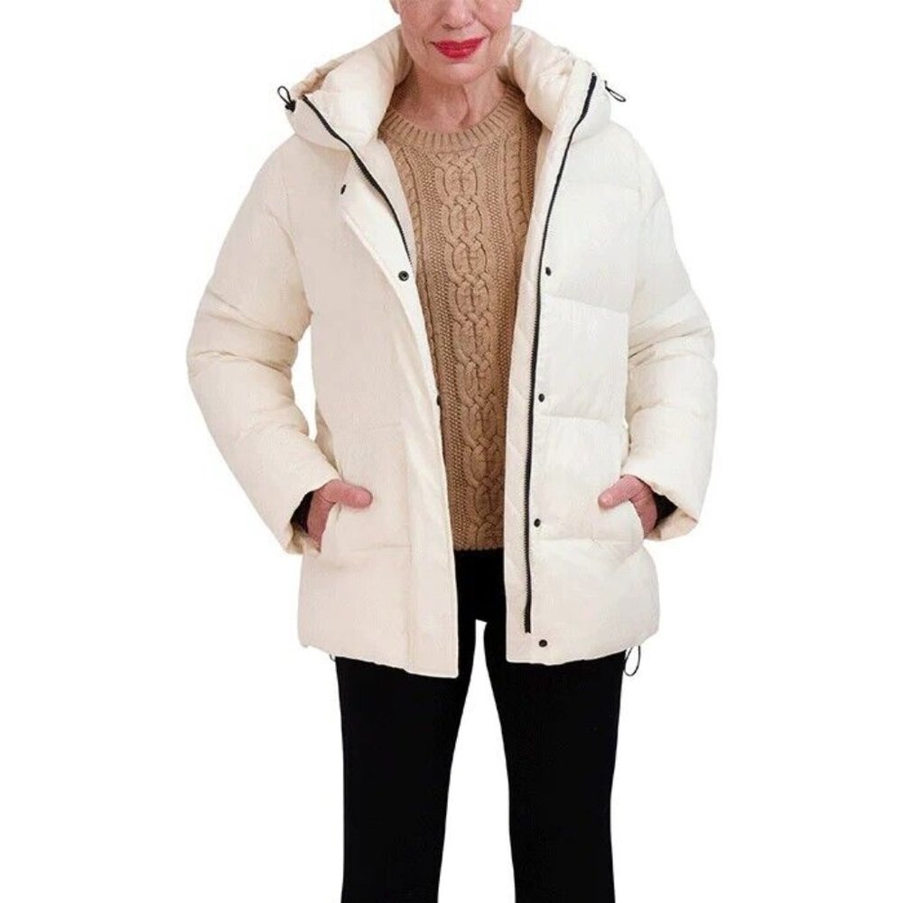 NWoT Two By Vince Camuto Women Down Filled Puffer Jacket White Sz XL $165 9D082